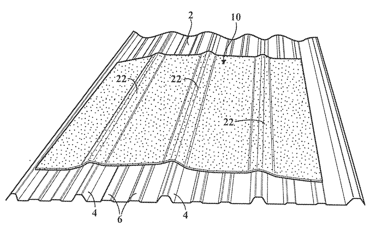 Non-skid safety mat incorporating for providing adhering support when placed upon a sloping roof