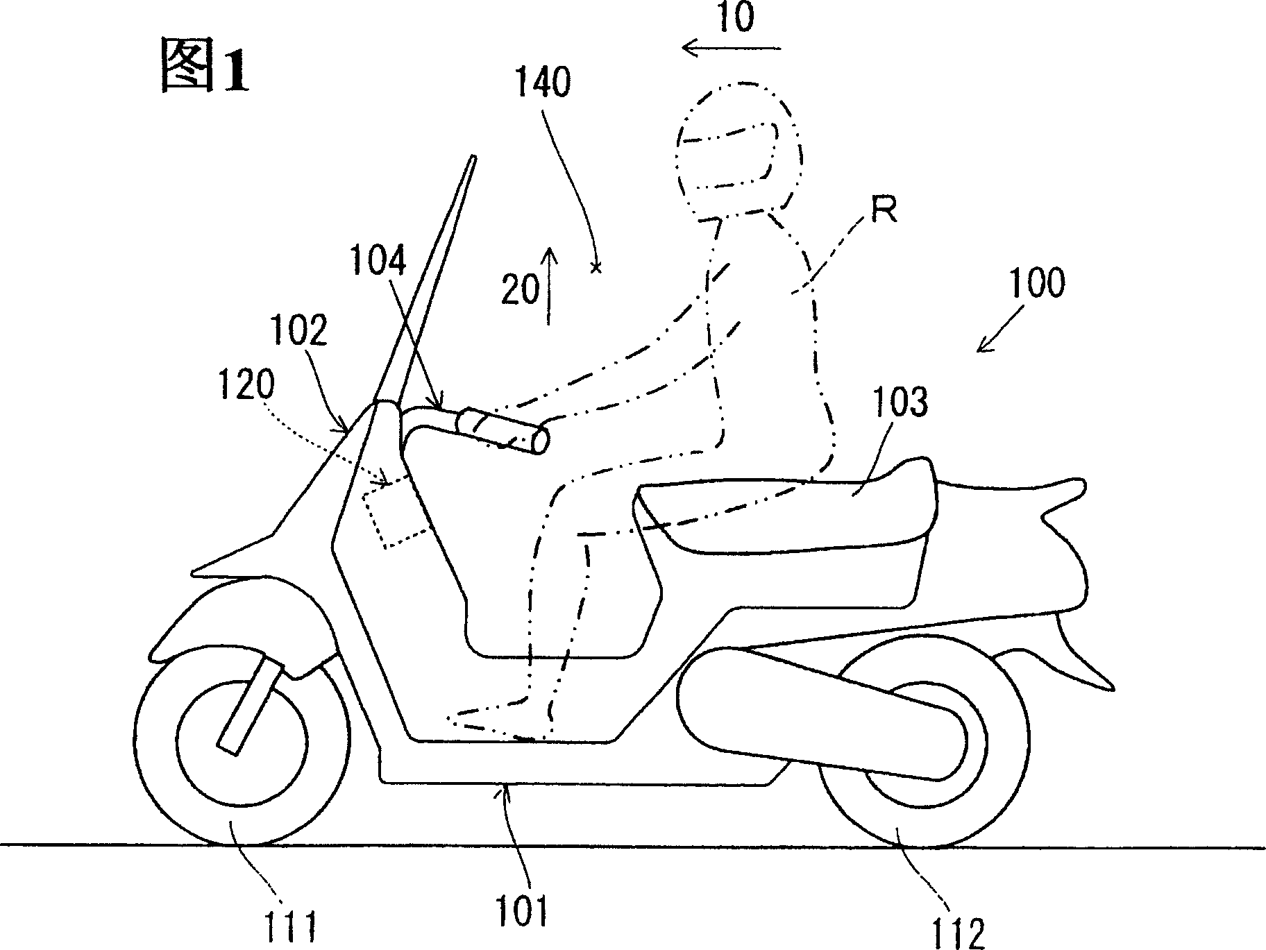 Airbag apparatus, motorbike with the airbag apparatus