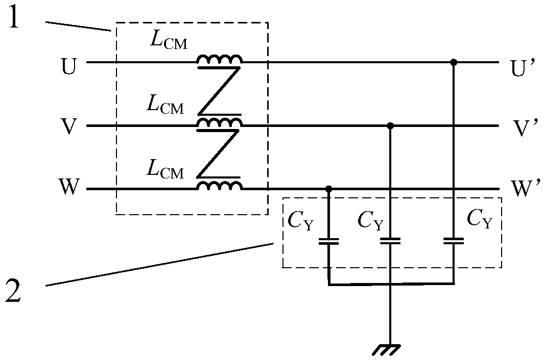 High-power 3D integrated three-phase EMI filter