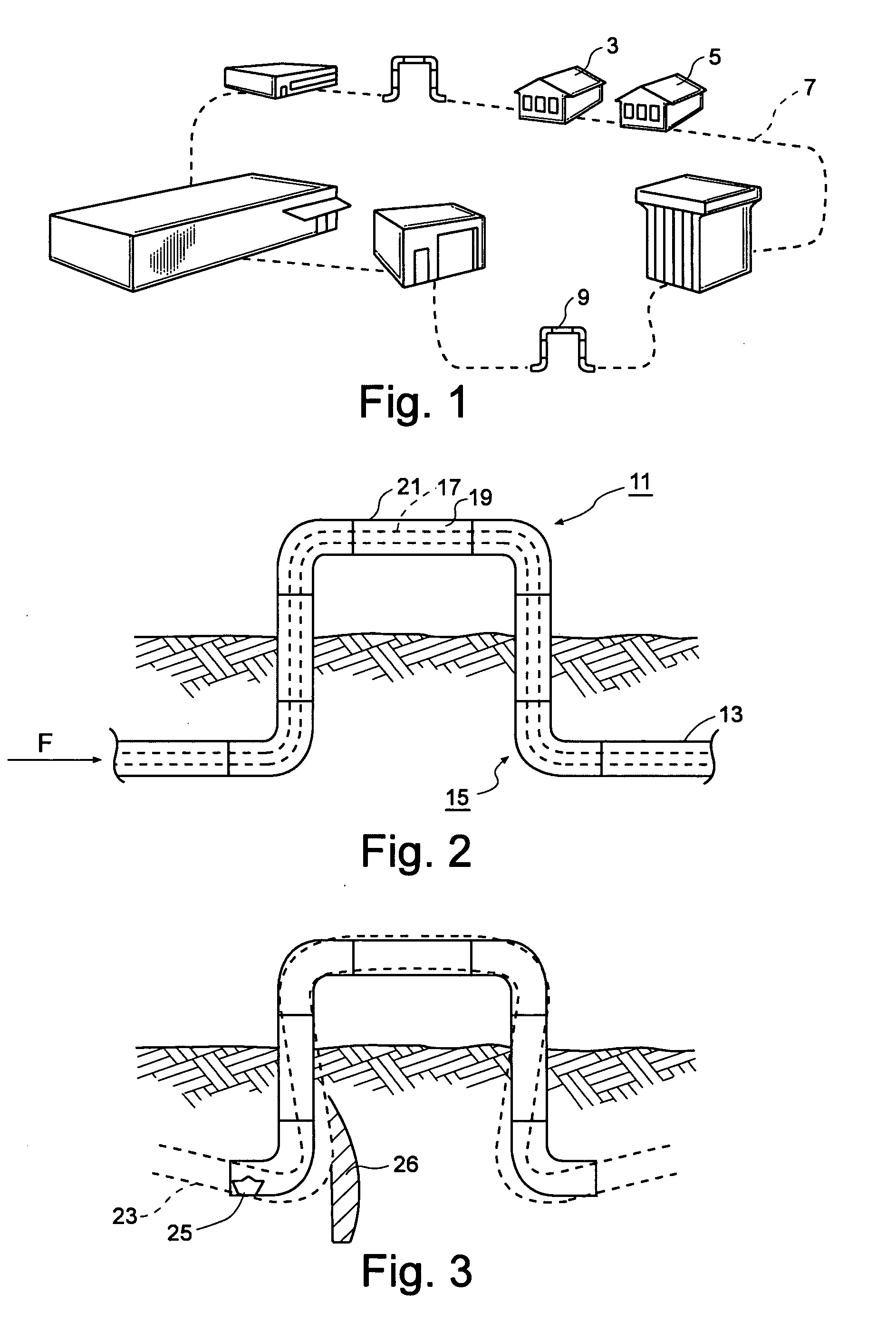 High temperature line expansion installation with bellows