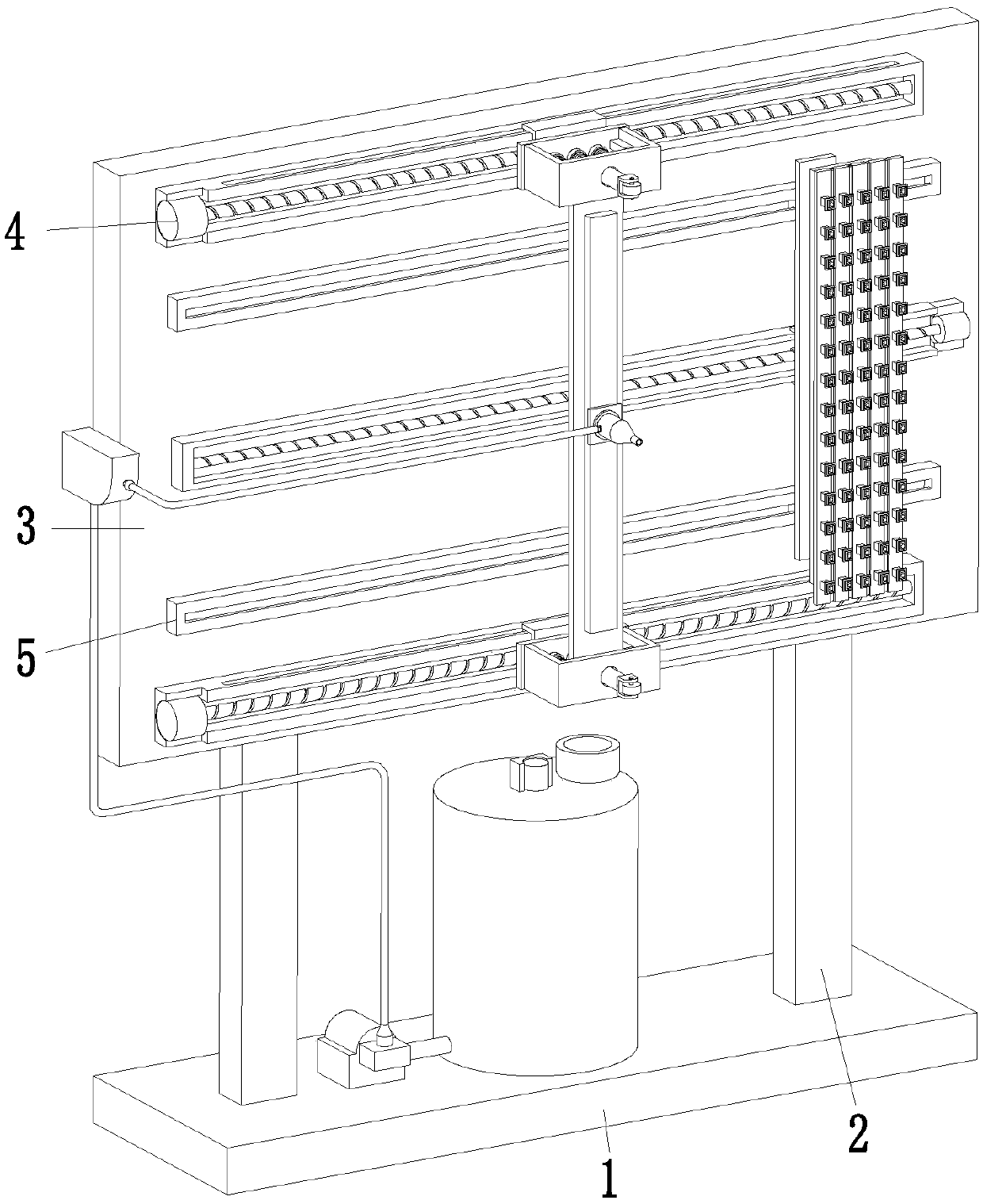 Spraying equipment for arc-shaped metal hard screen surface honeycomb coating