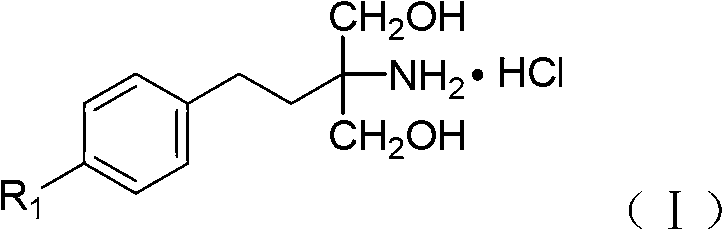 Method for preparing 2-amino-2-[2-(4-alkyl phenyl) ethyl]-1,3-propanediol hydrochloride