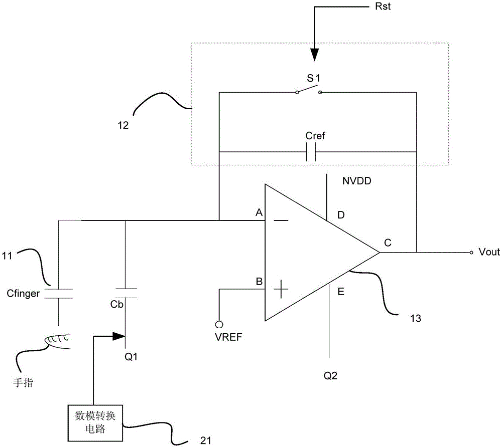 Fingerprint detection circuit, fingerprint detection device and touch panel