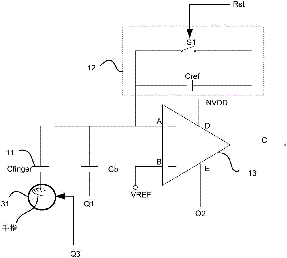 Fingerprint detection circuit, fingerprint detection device and touch panel