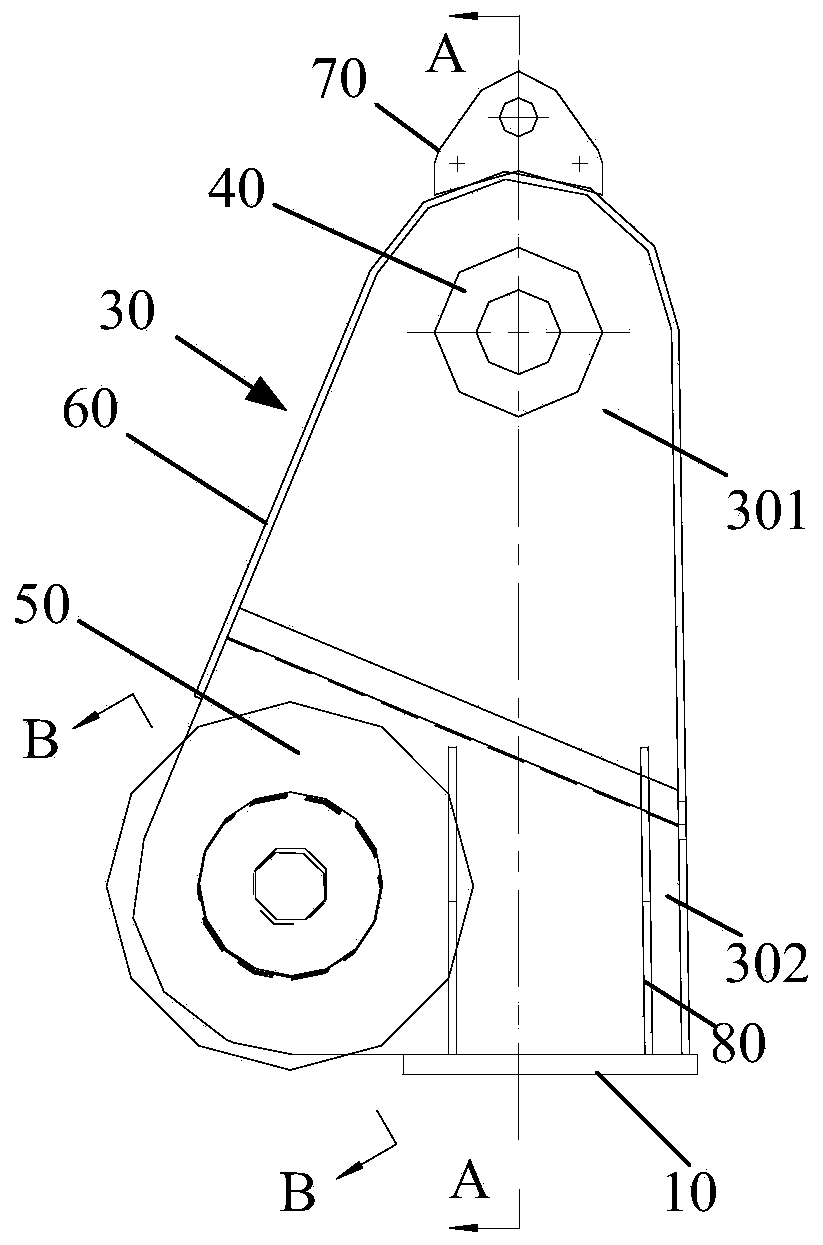 Manufacturing tool and manufacturing method of crane top structural part