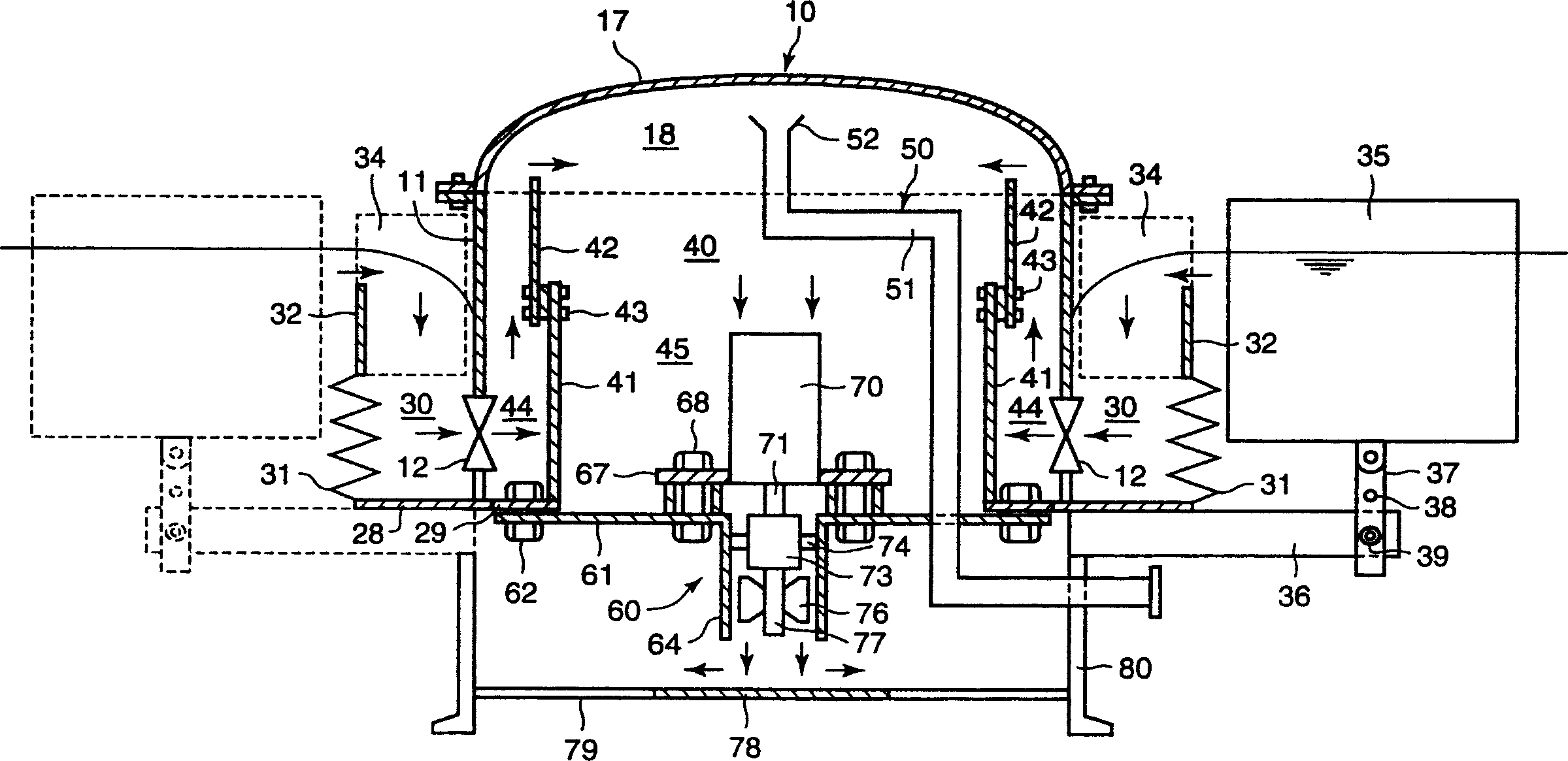 Float load type oil recovering