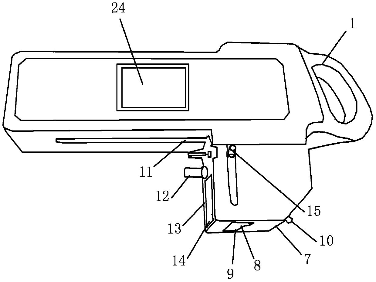 Portable railway wheel tread parameter detection instrument