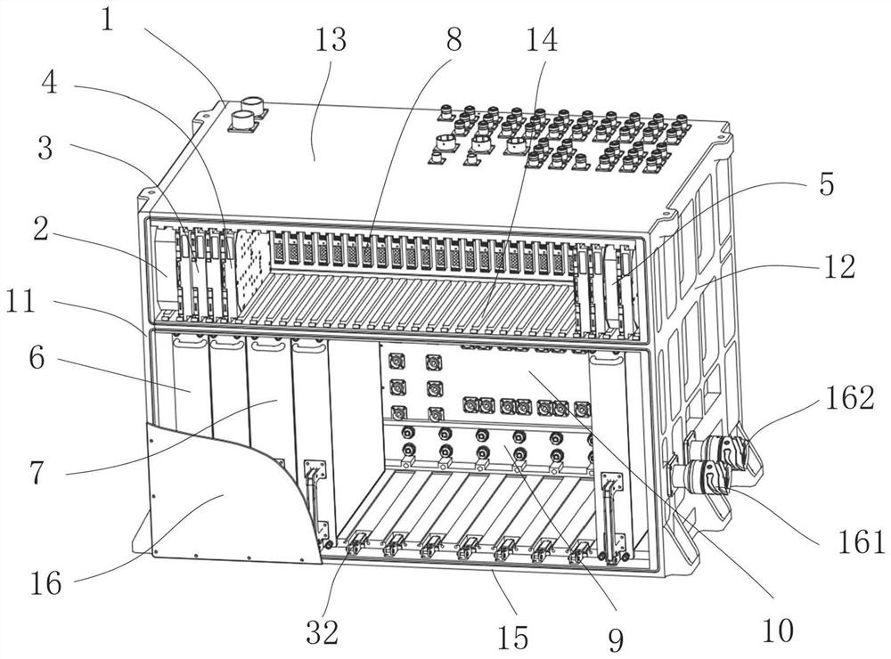 Airborne liquid cooling type reconnaissance and interference integrated device