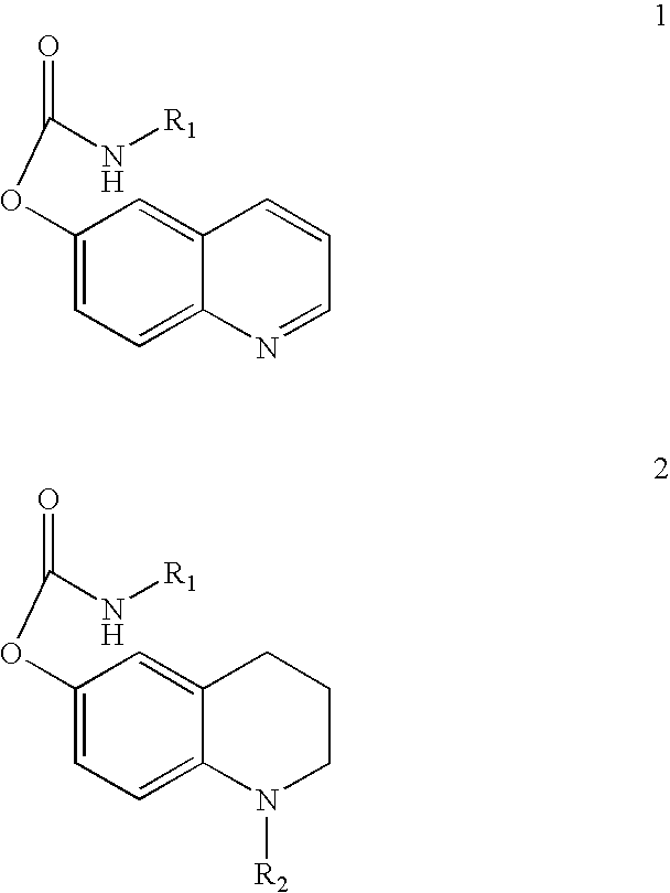 Substituted carbamic acid quinolin-6-yl esters useful as acetylcholinesterase inhibitors