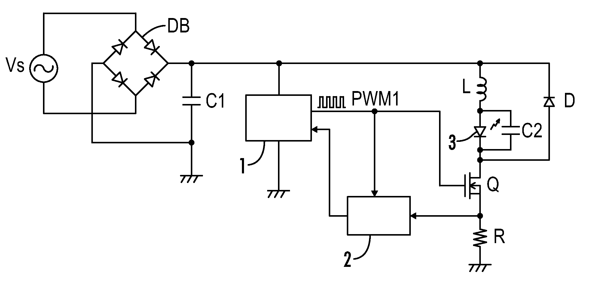 Switching power supply for an illumination device with precision current control