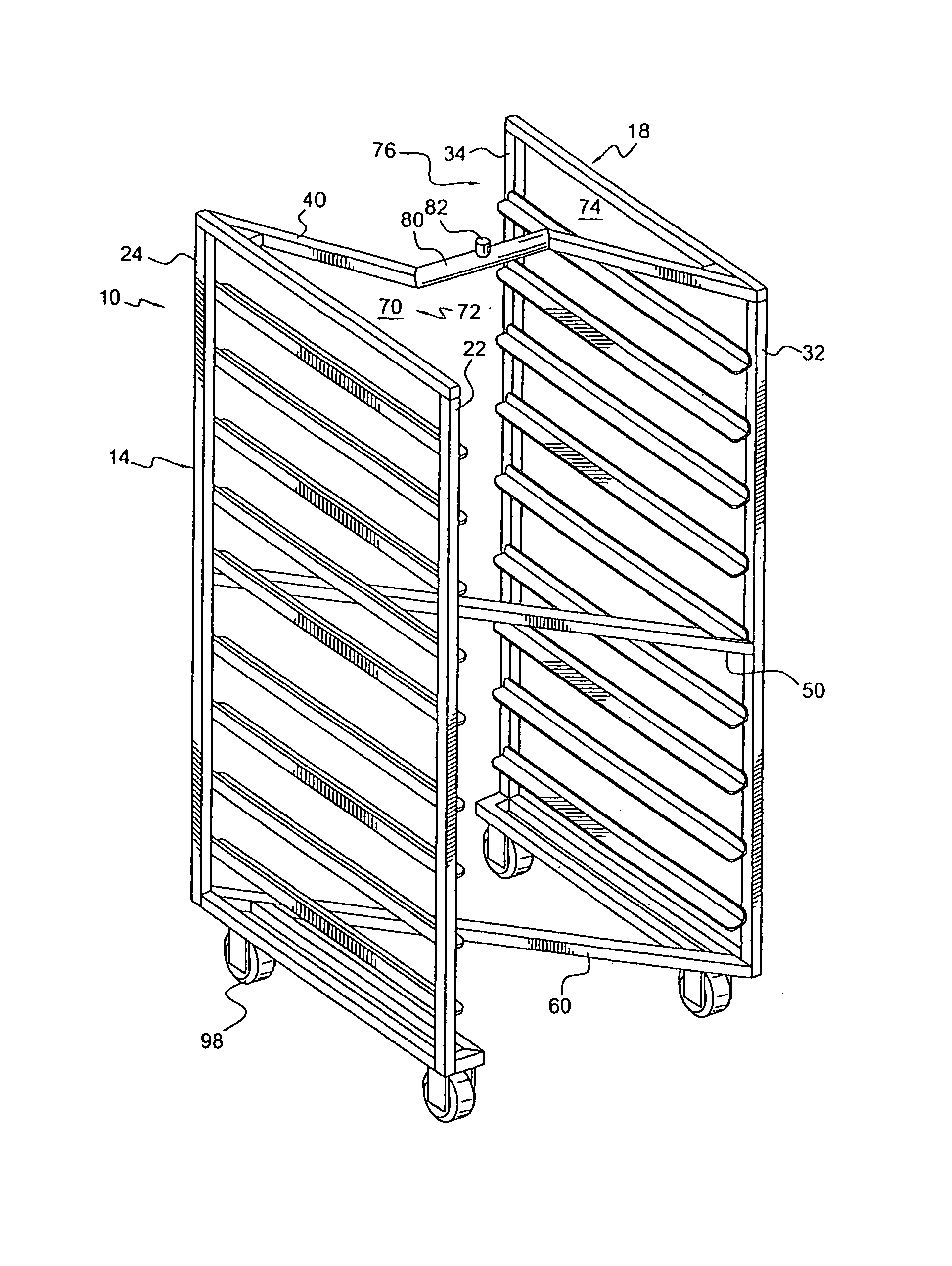 Nestable and liftable oven rack