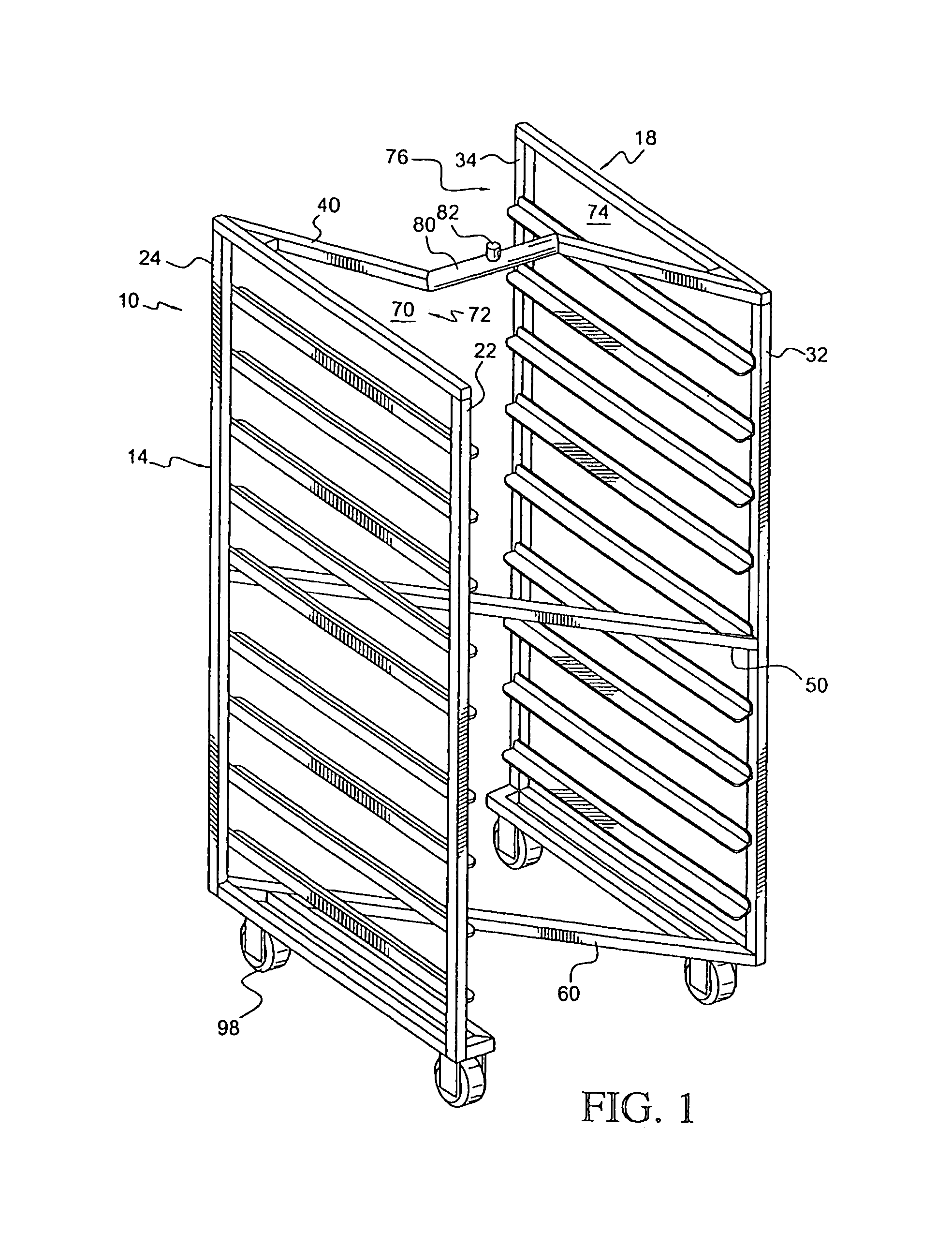 Nestable and liftable oven rack