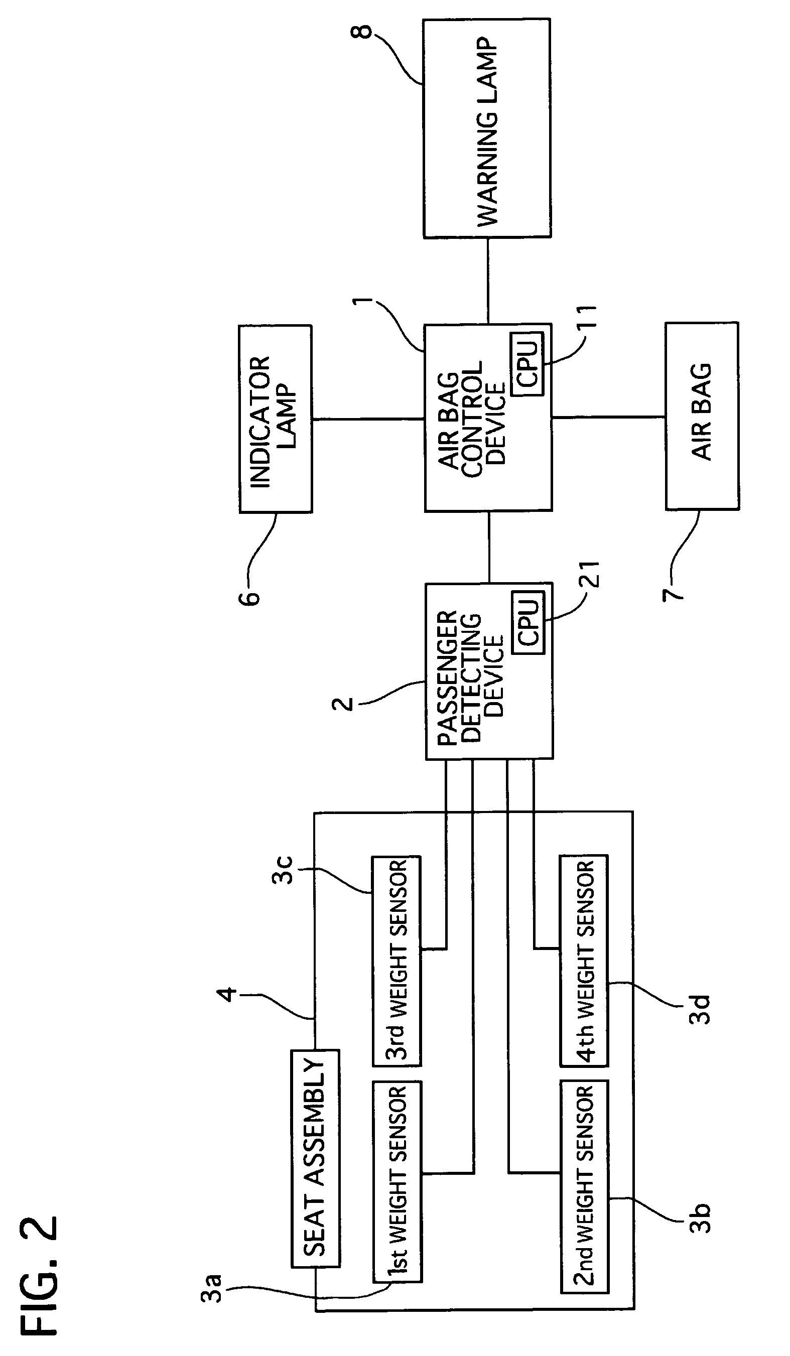 Passenger detecting device adapted for motor vehicle