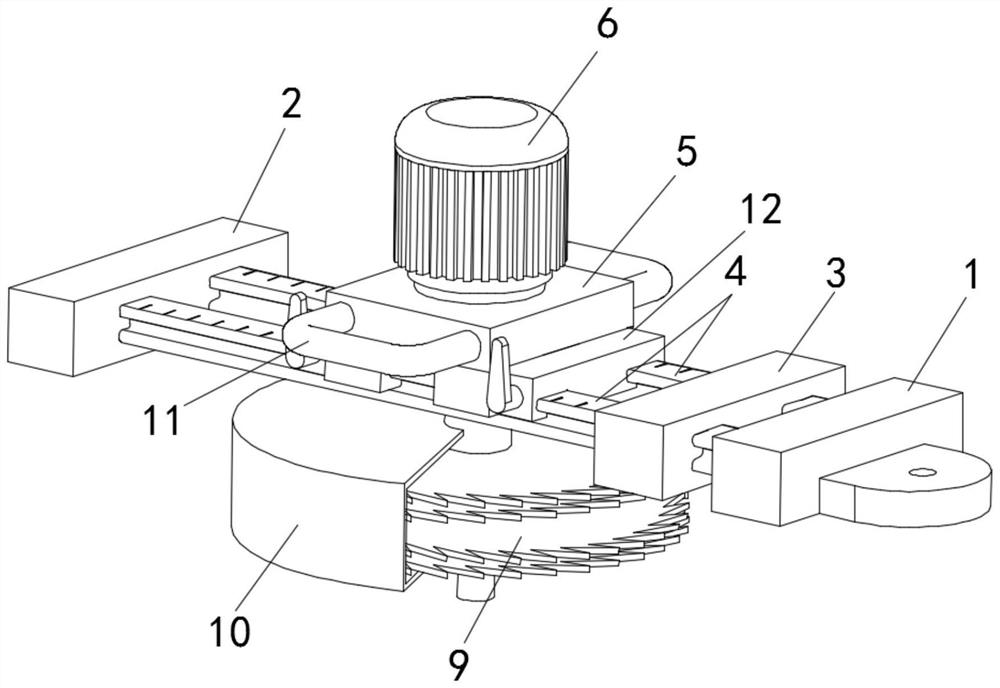 Cutting device for wood round table machining