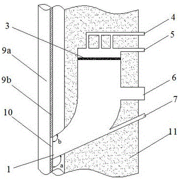 Sampling device for flue gas in close-to-wall zone of boiler water wall