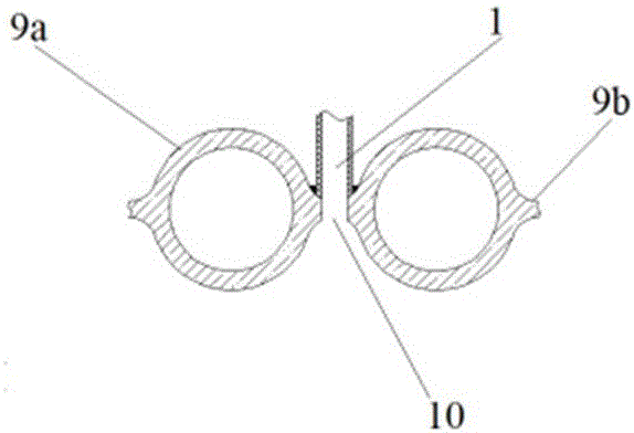 Sampling device for flue gas in close-to-wall zone of boiler water wall