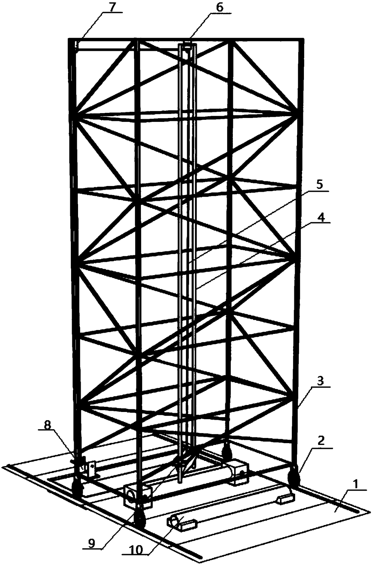 Simulation test system of falling object impact on submarine pipeline