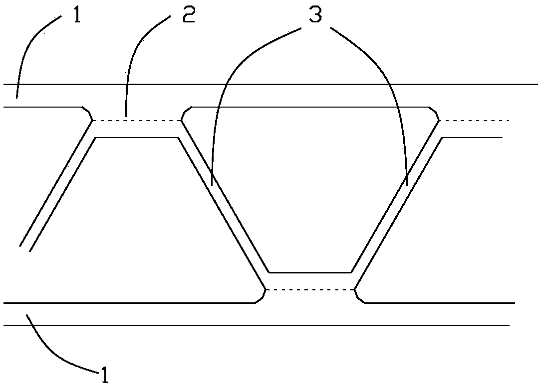 Three-layer hollow blade structure and manufacturing method thereof