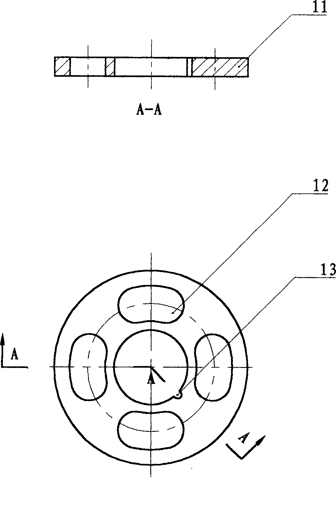 Axial positioning device of heat transfer pipe internal rotation cleaning element