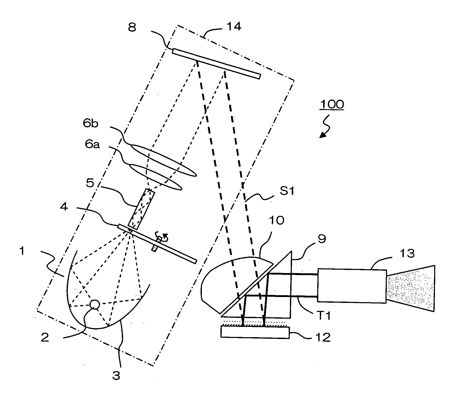 TIR PRISM for a projection display apparatus having a partially masked surface