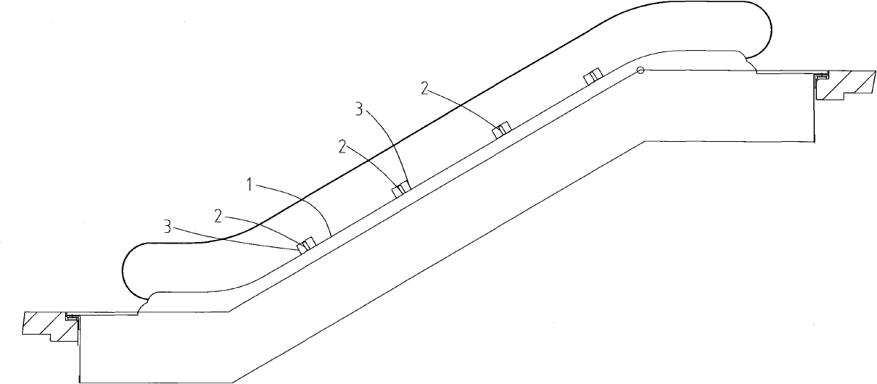 Safety device for escalator