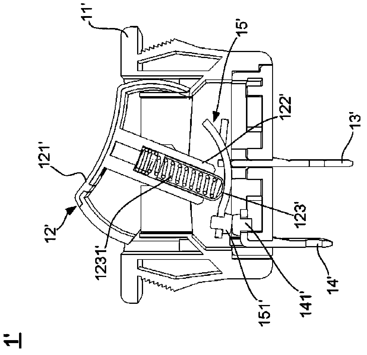 Push switch structure far away from hot spot