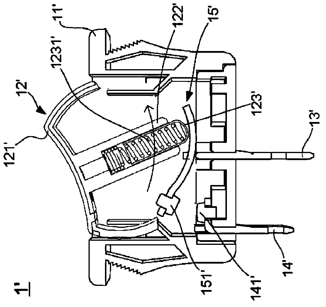 Push switch structure far away from hot spot