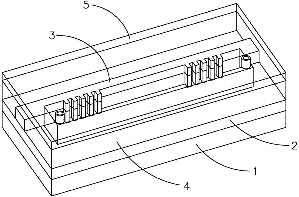 Biochemical sensor based on polymer long-period waveguide optical grating and preparation method thereof