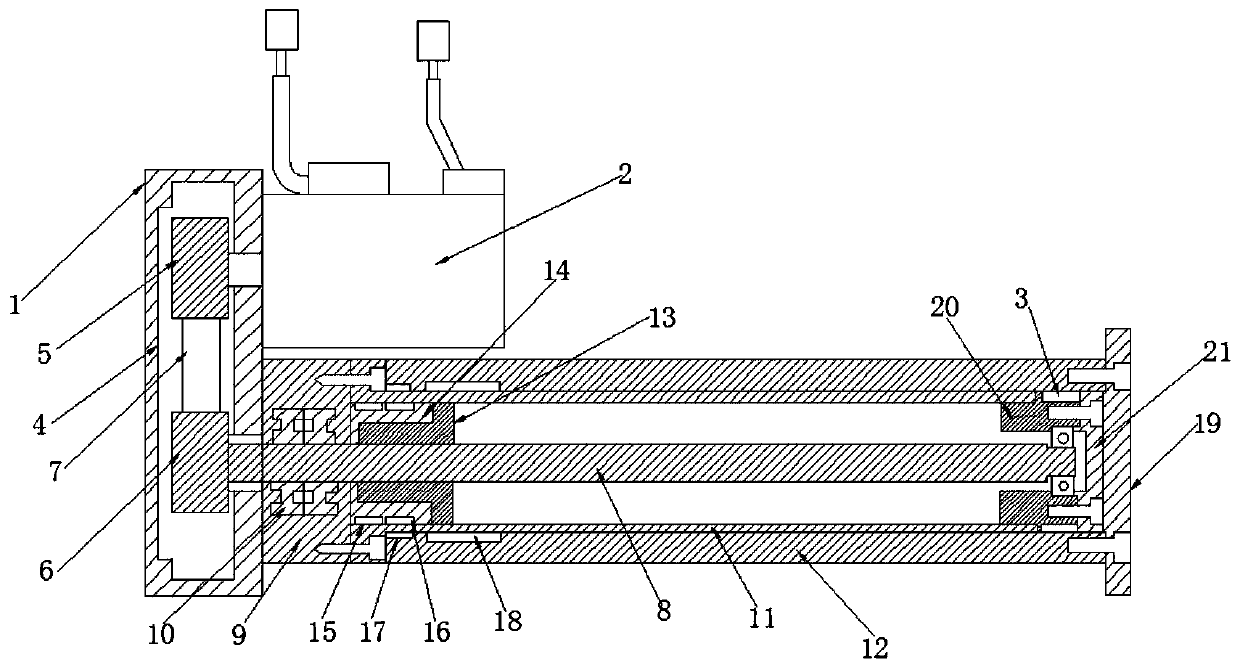 Electric cylinder used for magnetic transmission