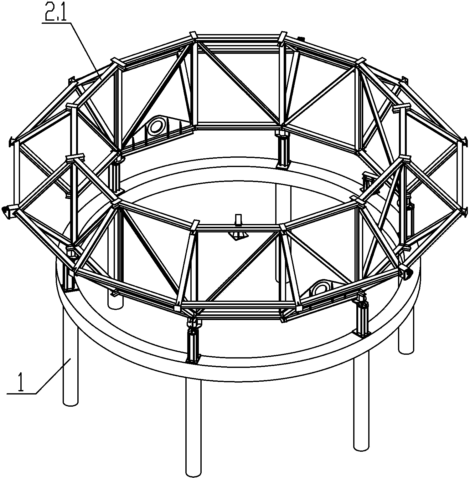 Large-caliber spherical radio telescope feed source cabin and mounting method thereof