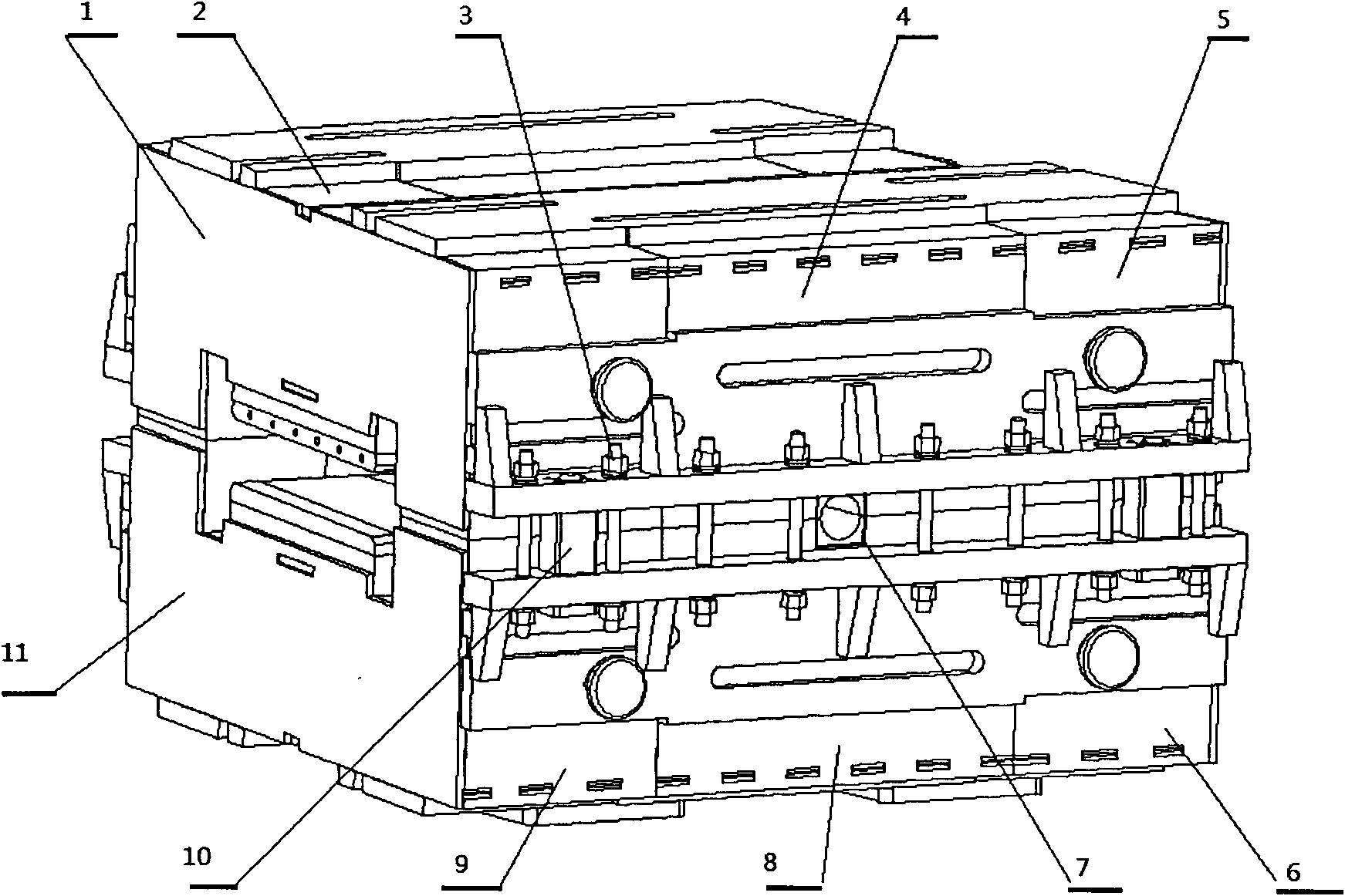 Method for manufacturing large-size superconducting magnet laminated iron core