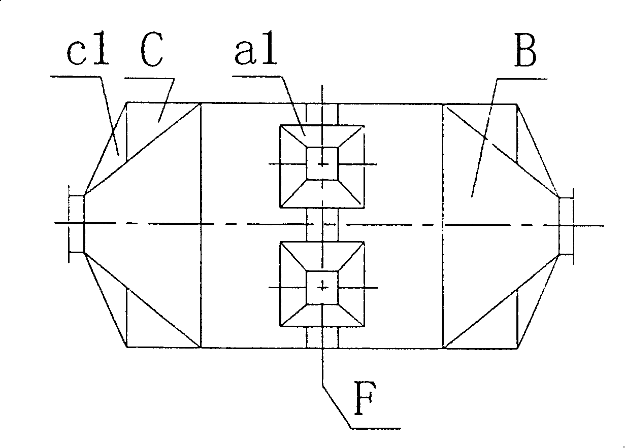 Coupling multistage device with active carbon purifying waste gas