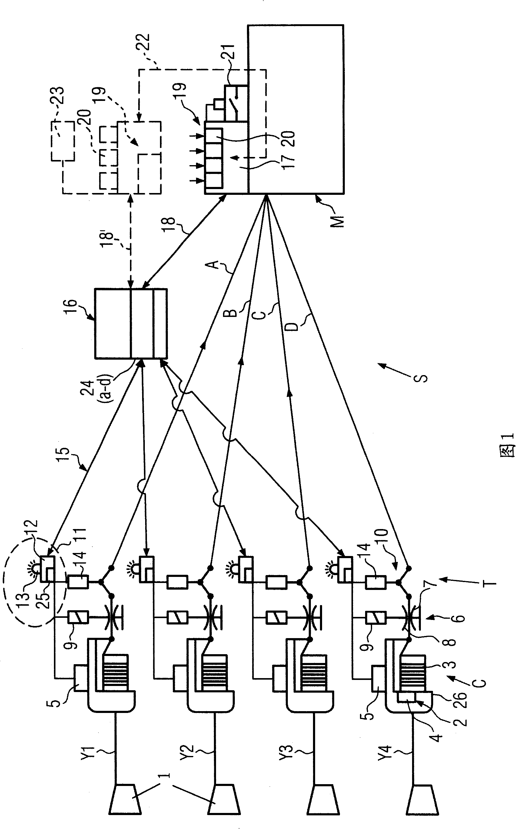 Yarn tension monitoring and setting system