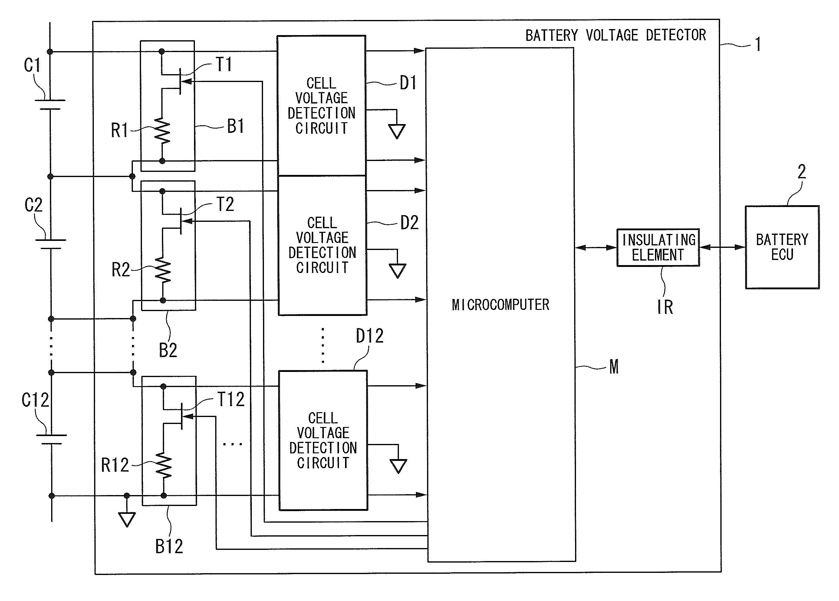 Battery voltage detector