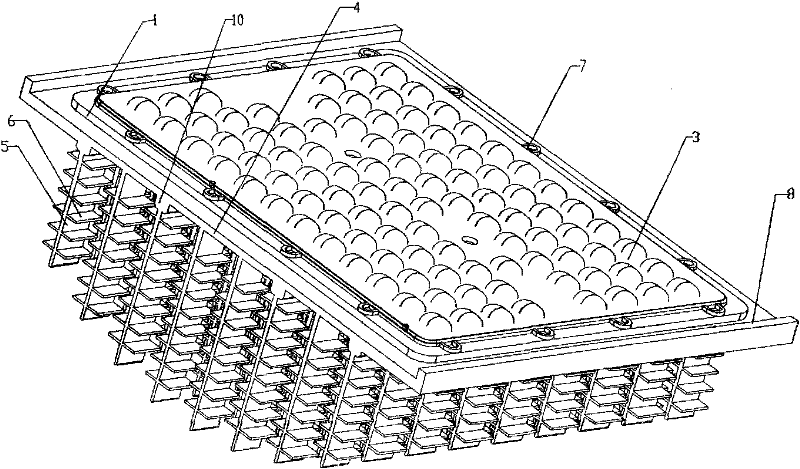 Array type natural convection high-power light emitting diode (LED) radiator