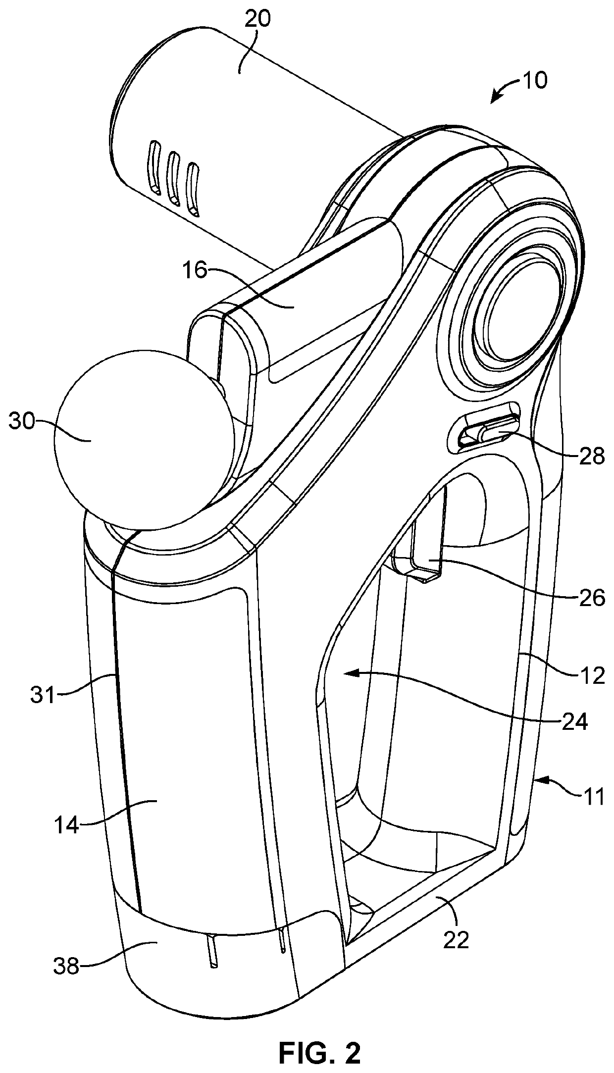 Handheld massage device