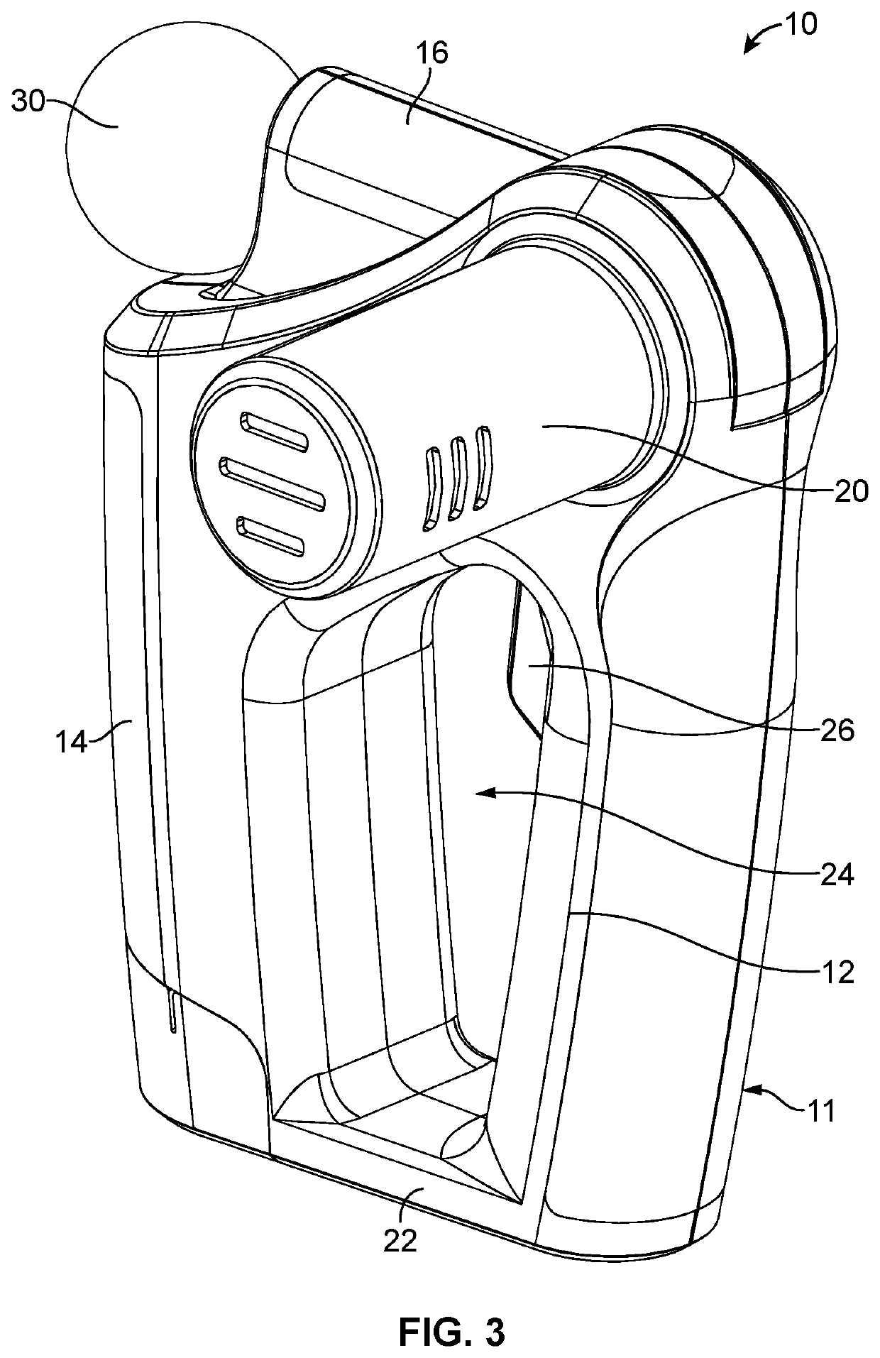 Handheld massage device