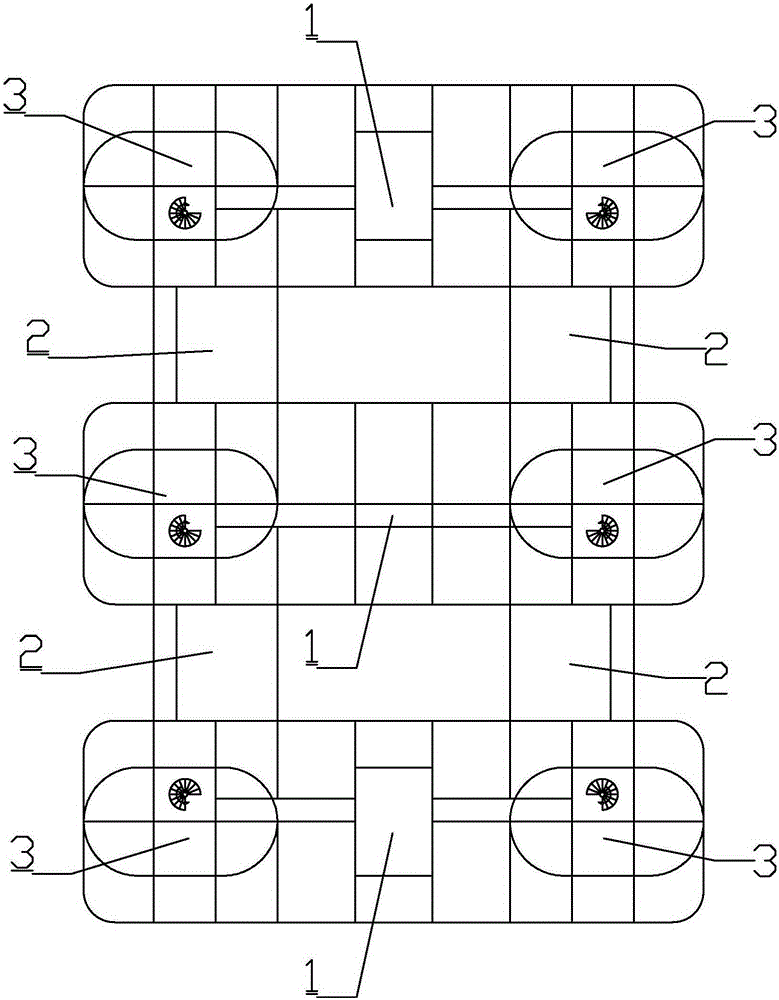 Horizontal lower floating body semi-submersible platform