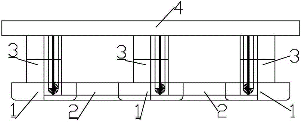 Horizontal lower floating body semi-submersible platform