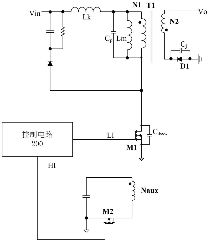 Zero-voltage conduction flyback circuit and control method and control circuit thereof