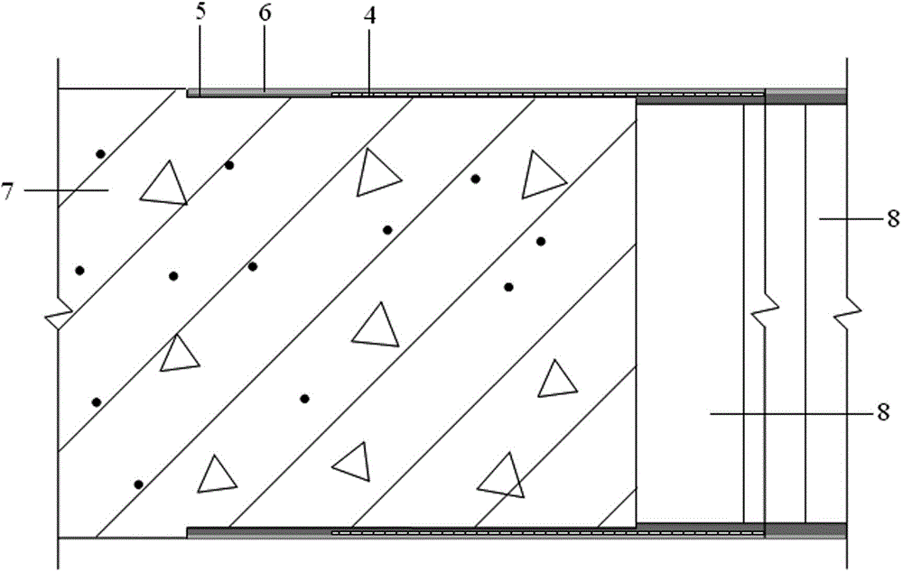 Junction structure of bare concrete shear wall and inner filler wall and implementation method thereof