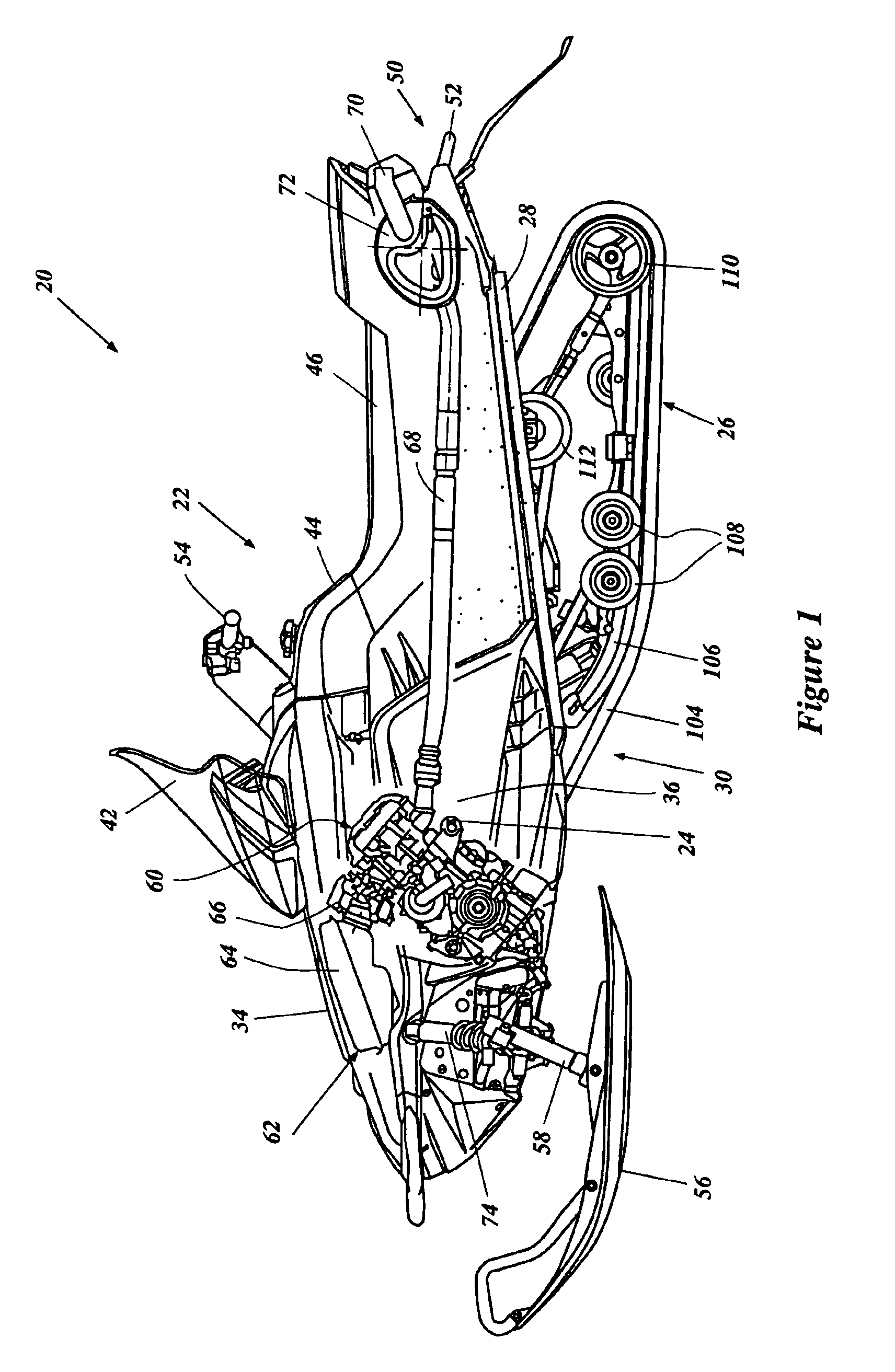 Snowmobile suspension system