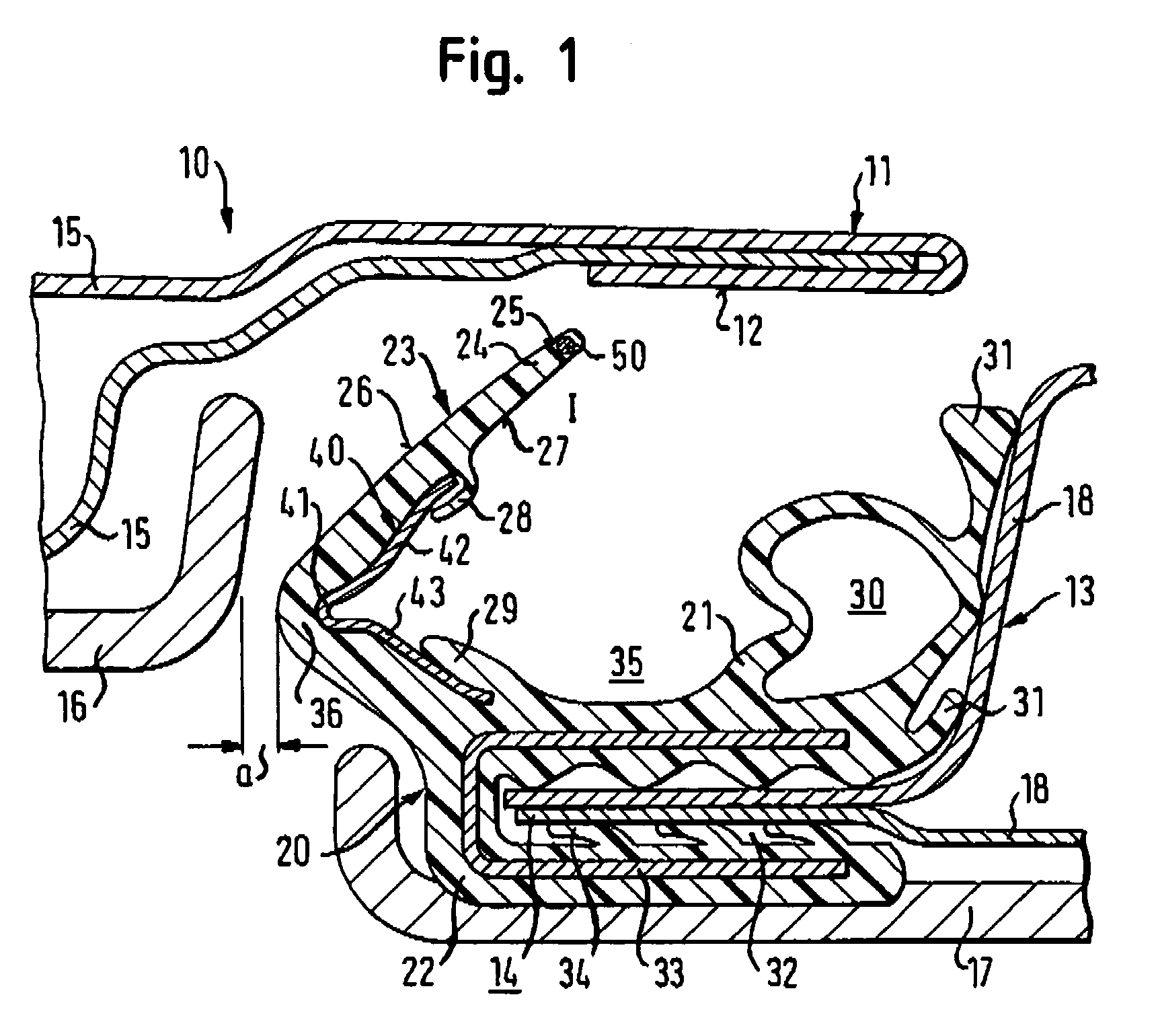 Sealing device especially for sealing the folding roof of a car