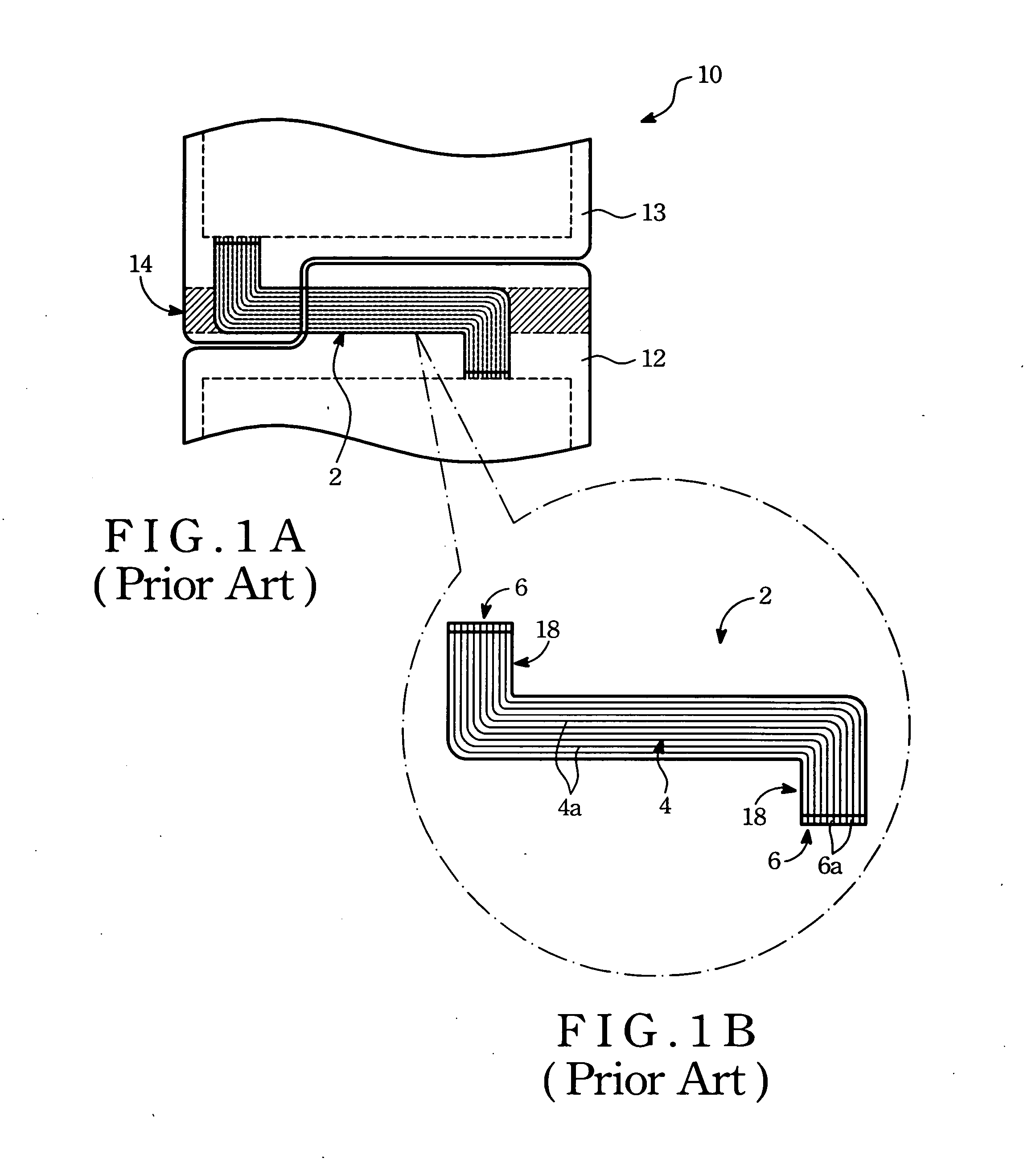 Electronic device including first and second parts and a flexible printed circuit board for electrically connecting the two