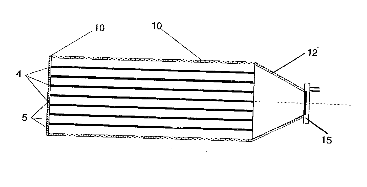 Neutron detector with layered thermal-neutron scintillator and dual function light guide and thermalizing media