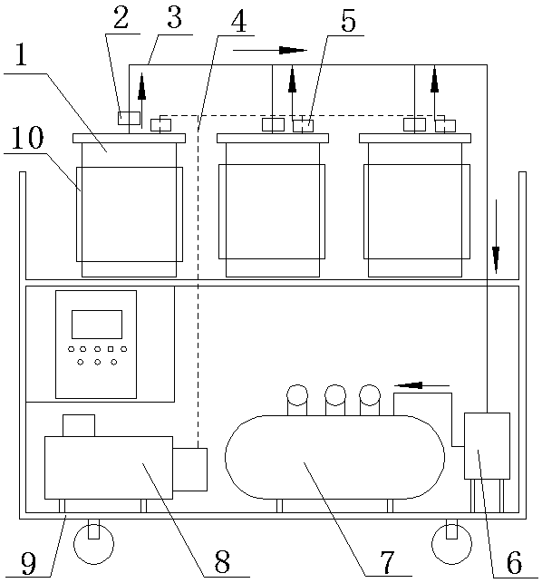 Mixed resin defoaming device for wind power blade