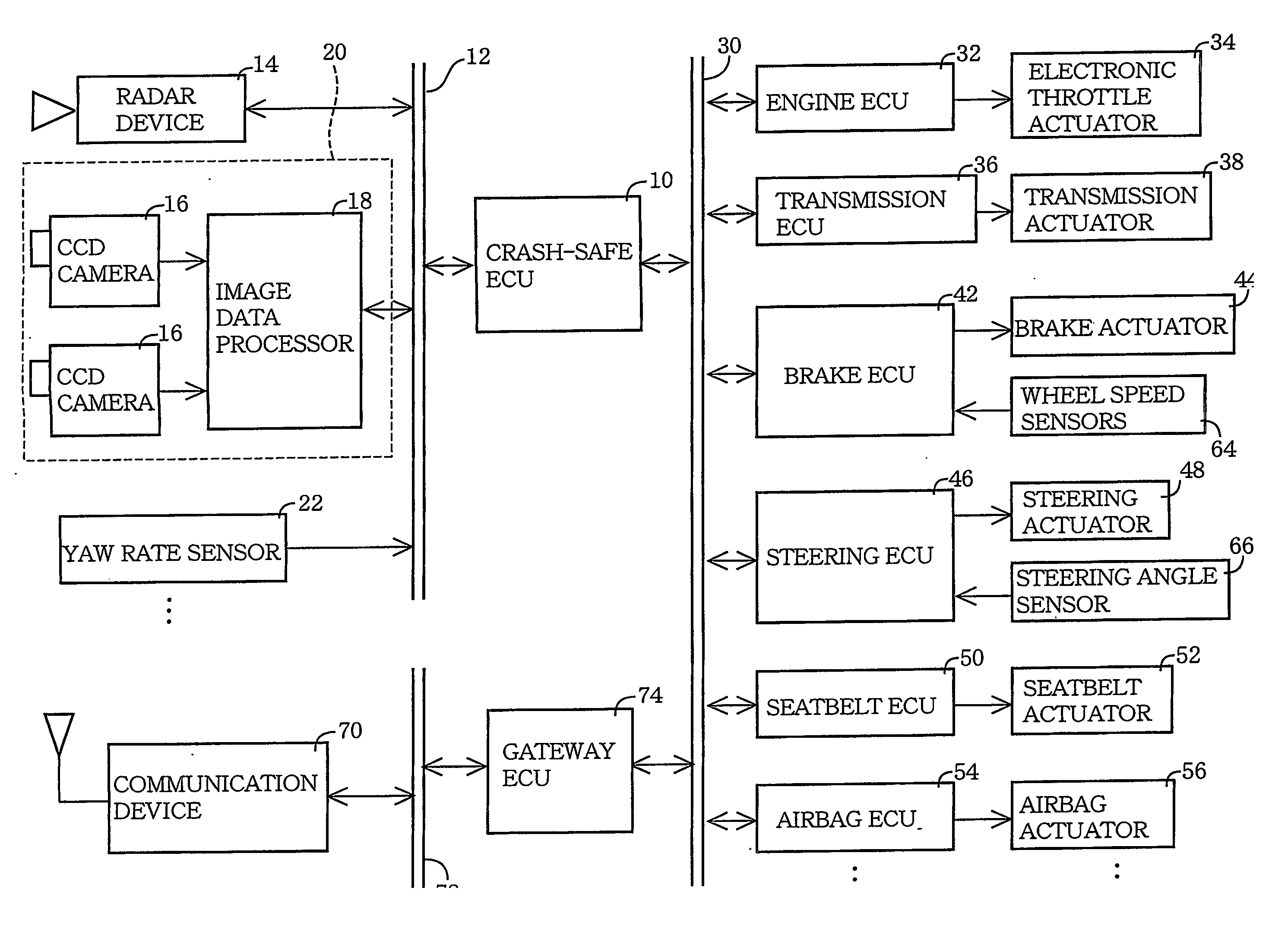 Crash-safe vehicle control system