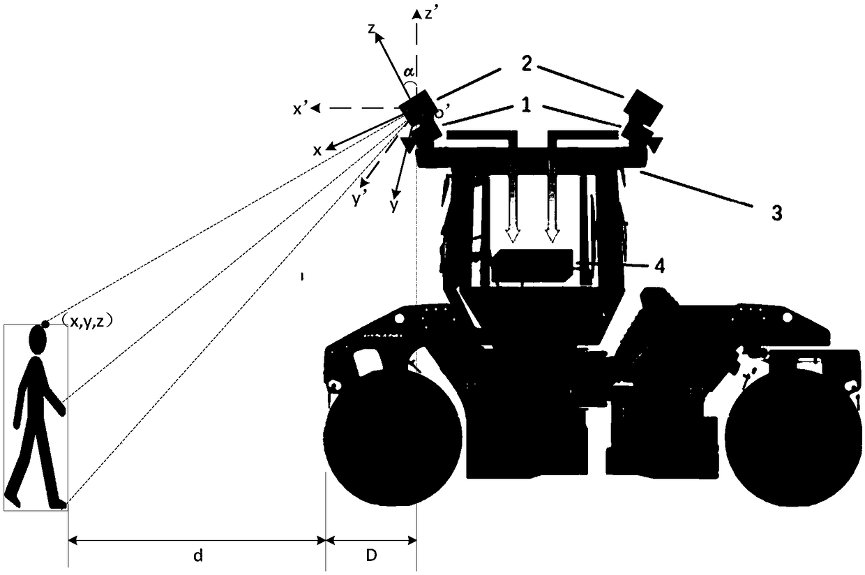 Obstacle identification and ranging system and method for roller construction process