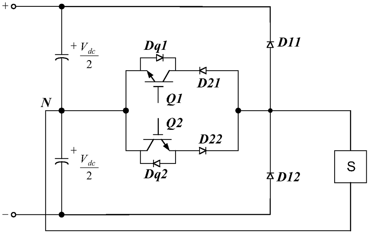 A T-type rectifying circuit and a corresponding three-phase rectifying circuit