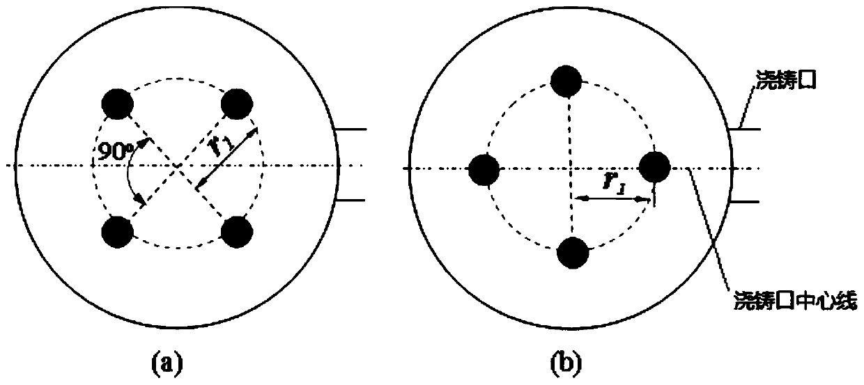 Multi-source ultrasonic distribution control method for controlling segregation of compositions of 2219 aluminum alloy round ingot with one-meter-level diameter